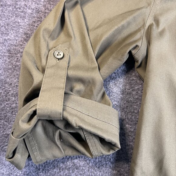 Alex Marie Sz 12 Olive Green Roll Tab Collared Button‎ Sleeves Shirt Dress - Picture 7 of 12